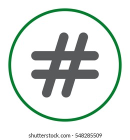 Hashtags Icon Vector flat design style
