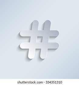 Hashtags - paper vector icon