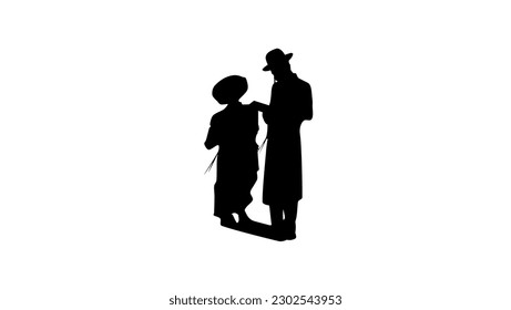 Hasid silhouette, high quality vector