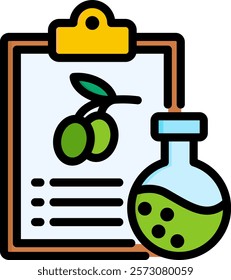 Hasil Test Icon Lineal Color Vector Illustration