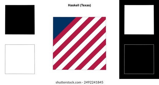 Haskell County (Texas) outline map set