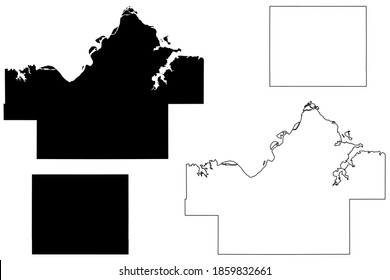 Haskell and Garfield County, Oklahoma State (US County, Vereinigte Staaten von Amerika, USA, USA), Karte, Vektorgrafik, Skizze-Karte