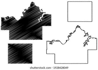 Haskell and Garfield County, Oklahoma State (US County, Vereinigte Staaten von Amerika), Karte, Vektorgrafik, Skizze-Karte