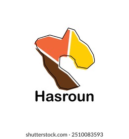 Hasroun map.mapa de Vector del Líbano Country. Bordes de color para su infografía. Plantilla de diseño de Ilustración vectorial