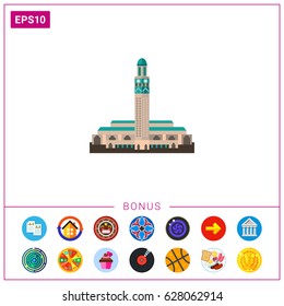Hassan II Mosque in Morocco vector icon