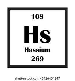 Hassium chemical element icon vector illustration design