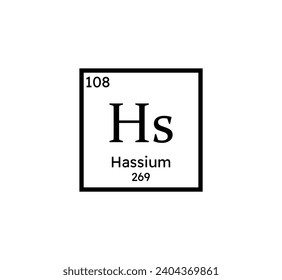 hassium chemical symbol icon. Periodic table. Vector illustration.