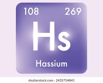 Hassium icon style concept on Periodic table