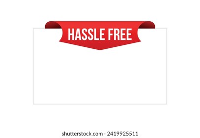 Hassle Free red vector banner illustration isolated on white background