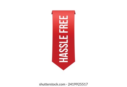 Hassle Free red vector banner illustration isolated on white background