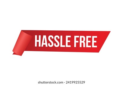 Hassle Free red vector banner illustration isolated on white background