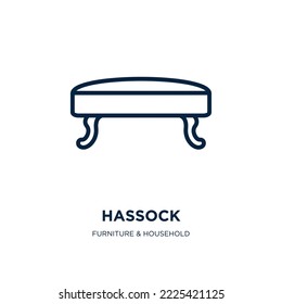 hassock icon from furniture  household collection. Thin linear hassock, furniture, armchair outline icon isolated on white background. Line vector hassock sign, symbol for web and mobile