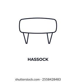 hassock  outline icon. Linear vector from furniture concept. Thin line hassock  icon isolated on white background