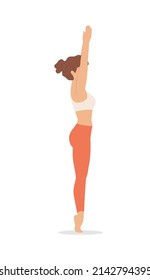 Hasta uttanasana. Young woman practicing yoga. Isolated vector illustration or icon