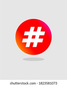 hastag icon vector design on gradient colour