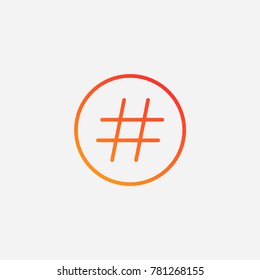 Hastag icon.gradient illustration isolated vector sign symbol