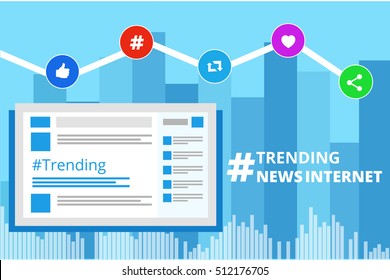 the hastag sign of trending topic and viral marketing in internet and social media