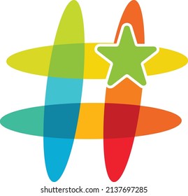 hastag with star concep design