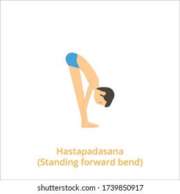 Hastapadasana - Standing forward bend, yoga