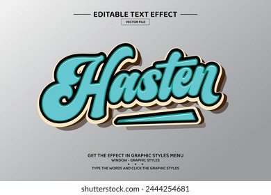 Hasten 3D editable text effect template