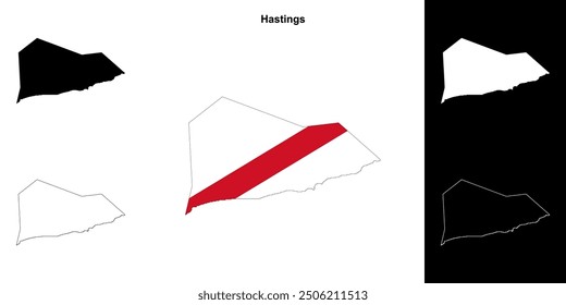 Hastings blank outline map set