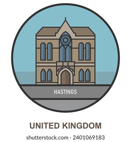 Hastings. Cities and towns in United Kingdom. Flat landmark