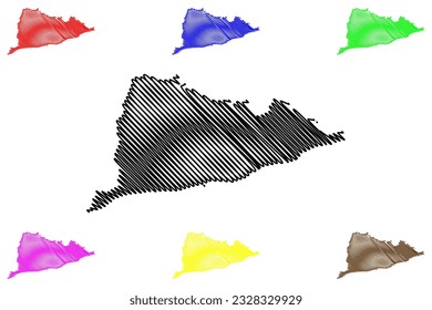 Hastings Town and borough (United Kingdom of Great Britain and Northern Ireland, ceremonial county East Sussex, England) map vector illustration, scribble sketch map