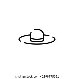 Hat, Accessory, Fashion Dotted Line Icon Vector Illustration Logo Template. Suitable For Many Purposes.