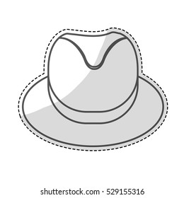 hat accessory icon over white background. hipster style design. vector illustration