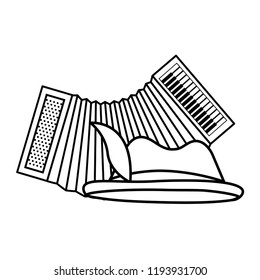 hat and accordion musical instrument