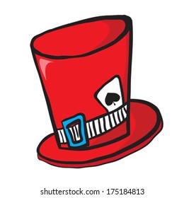 hat with ace of spades isolated on white