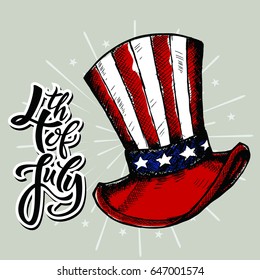 Hat in American flag color.  4th of July . Independence Day in the United States of America