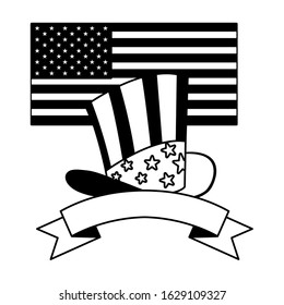 hat in american flag colors on white background vector illustration design