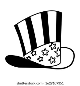 hat in american flag colors on white background vector illustration design
