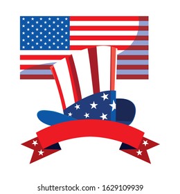 hat in american flag colors on white background vector illustration design