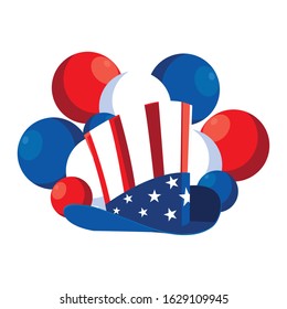hat in american flag colors on white background vector illustration design