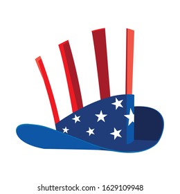 hat in american flag colors on white background vector illustration design