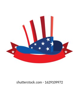 hat in american flag colors on white background vector illustration design