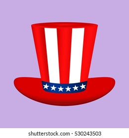 Hat with American flag image on white background vector.