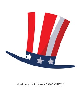 sombrero con bandera estadounidense aislado