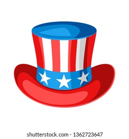 Hat with American Flag. Isolated on white background.