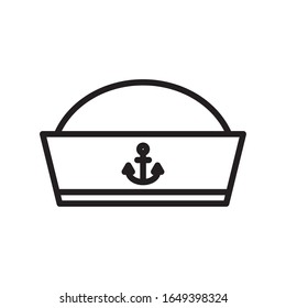 Hat with anchor silhouette style icon design Sea nautical ocean navigation travel underwater water and marine theme Vector illustration
