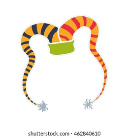 hat arlequin carnival celebration icon. Festival concept.  Isolated and flat illustration. Vector graphic