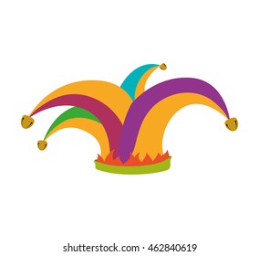 hat arlequin carnival celebration icon. Festival concept.  Isolated and flat illustration. Vector graphic