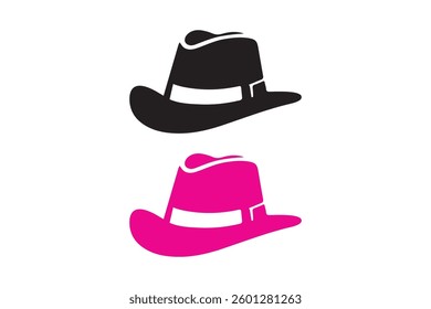 Hat art silhouettes with white background 
