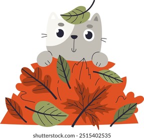 Hut mit Herbst Blätter Haufen Vektorgrafik