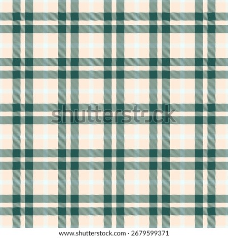 Hat background plaid fabric, trim seamless texture check. Glamor tartan vector pattern textile in papaya whip and teal colors palette.