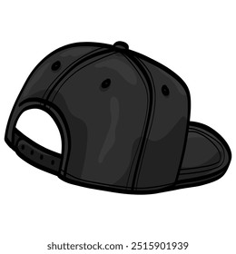 Vector de ilustración de Snapback de tapa trasera de sombrero