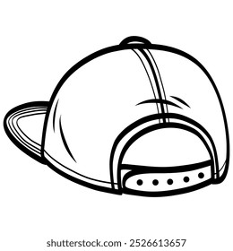 Hat Backward Outline Drawing Vector Illustration