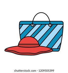 hat and bag beach